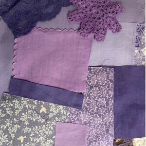 Hand Slow Stitch Pretty in Pastels Fabric Lace Kit Junk Journal DIY Crafts 30+